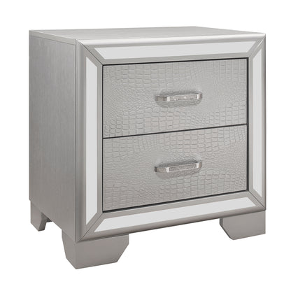 Homelegance Aveline Nightstand Silver Finish 1428SV-4