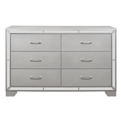 Homelegance Aveline Dresser Silver Finish with Alligator Embossed Veneer 1428SV-5