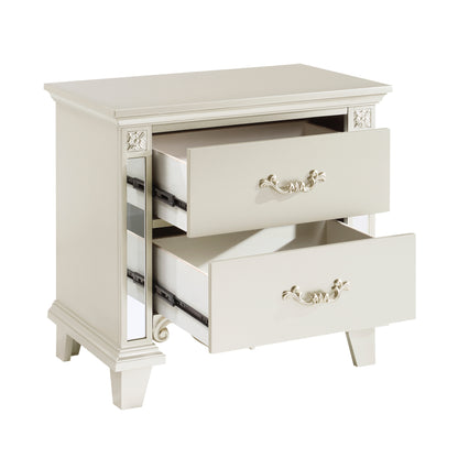 Homelegance Nightstand Ever Champagne Finish Elegant Bedroom Furniture 1429-4