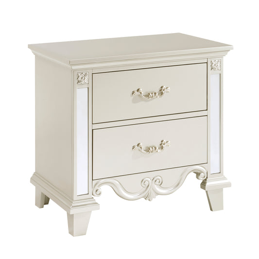 Homelegance Nightstand Ever Champagne Finish Elegant Bedroom Furniture 1429-4
