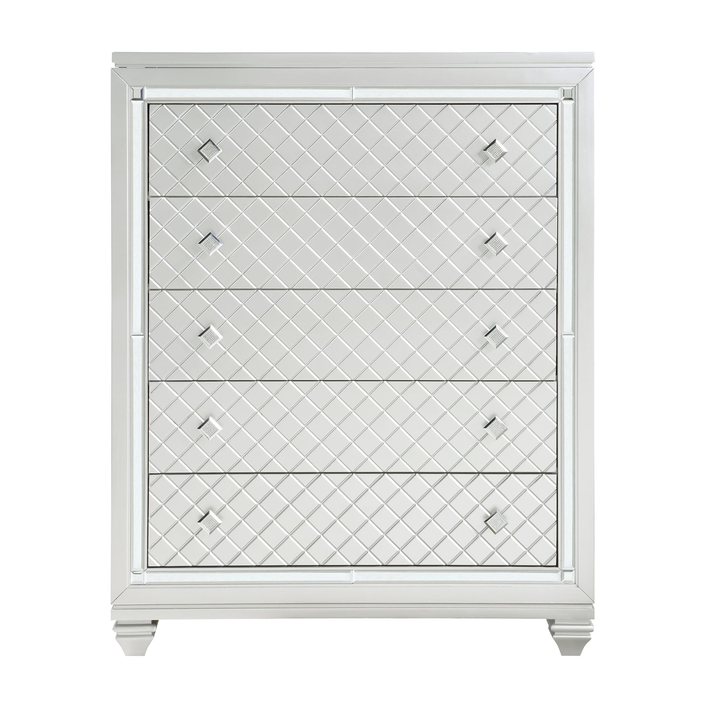Homelegance Chest Leesa Silver Finish with Hidden Jewelry Compartment 1430-9