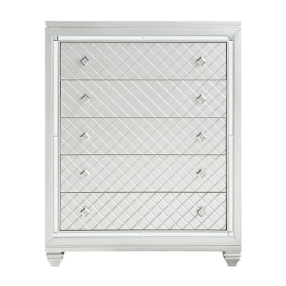 Homelegance Chest Leesa Silver Finish with Hidden Jewelry Compartment 1430-9