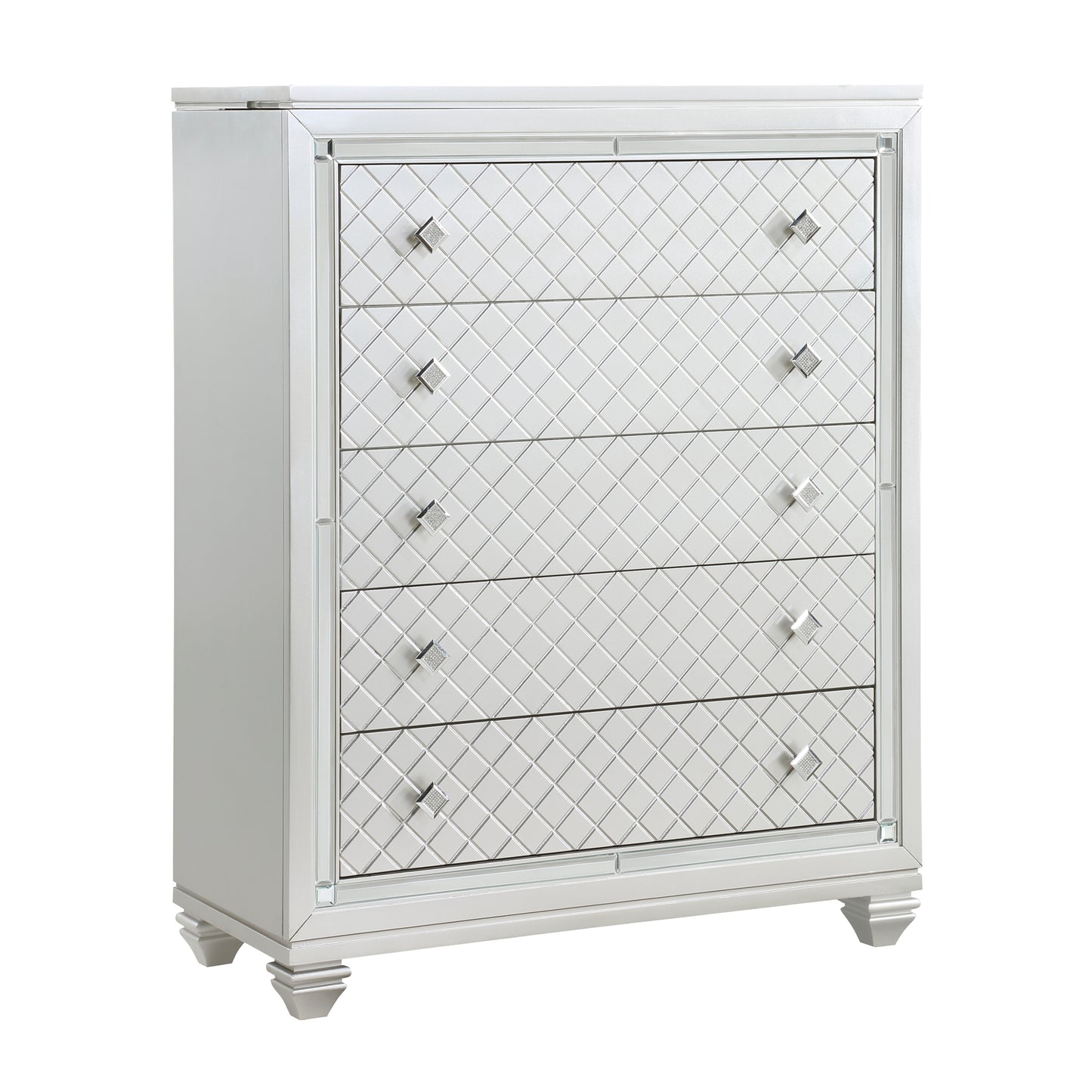 Homelegance Chest Leesa Silver Finish with Hidden Jewelry Compartment 1430-9