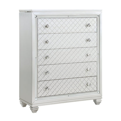 Homelegance Chest Leesa Silver Finish with Hidden Jewelry Compartment 1430-9