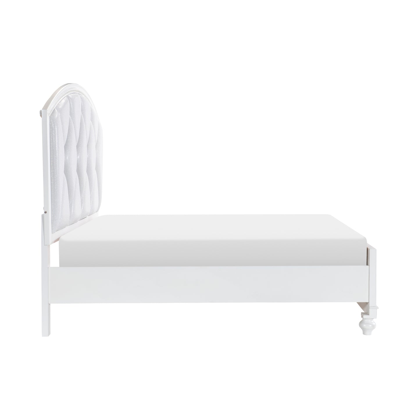 Homelegance Queen Bed Aria Bright White Finish with LED Lighting 1436W-1
