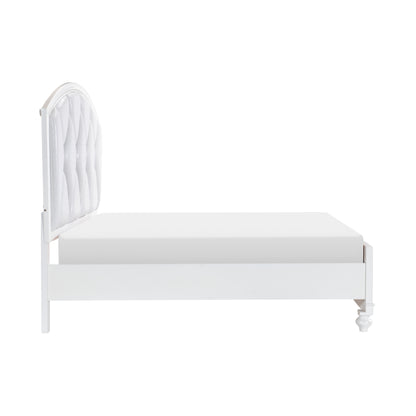 Homelegance Queen Bed Aria Bright White Finish with LED Lighting 1436W-1