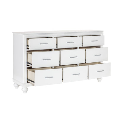 Homelegance Aria Dresser White Finish Elegant Storage Solution 1436W-5