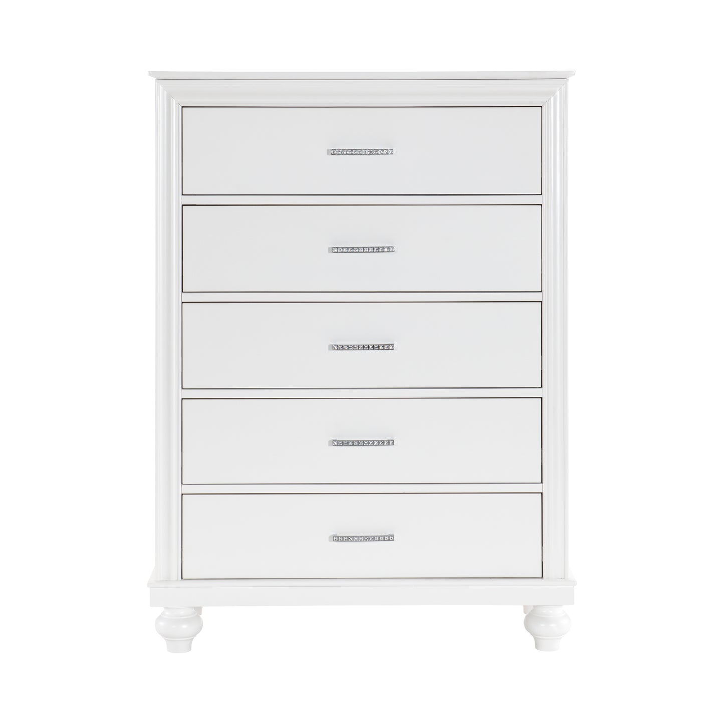 Homelegance Aria Chest Bright White Finish with Crystal Accents 1436W-9