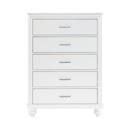 Homelegance Aria Chest Bright White Finish with Crystal Accents 1436W-9