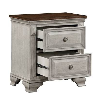 Homelegance Nightstand Marquette Gray Brown Finish 1449-4