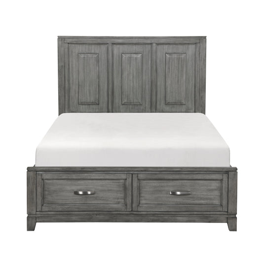 Homelegance Queen Bed Garretson Gray Finish with Storage Footboard 1450-1