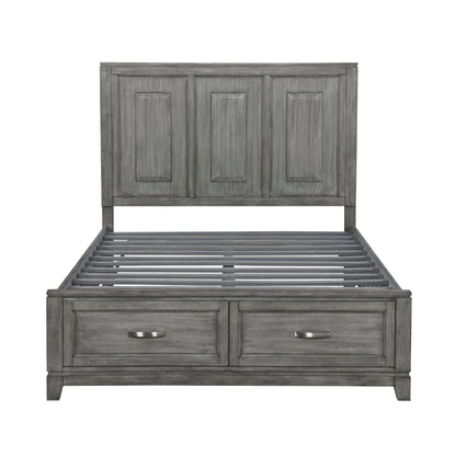 Homelegance Queen Bed Garretson Gray Finish with Storage Footboard 1450-1