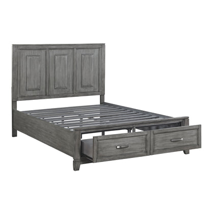 Homelegance Queen Bed Garretson Gray Finish with Storage Footboard 1450-1