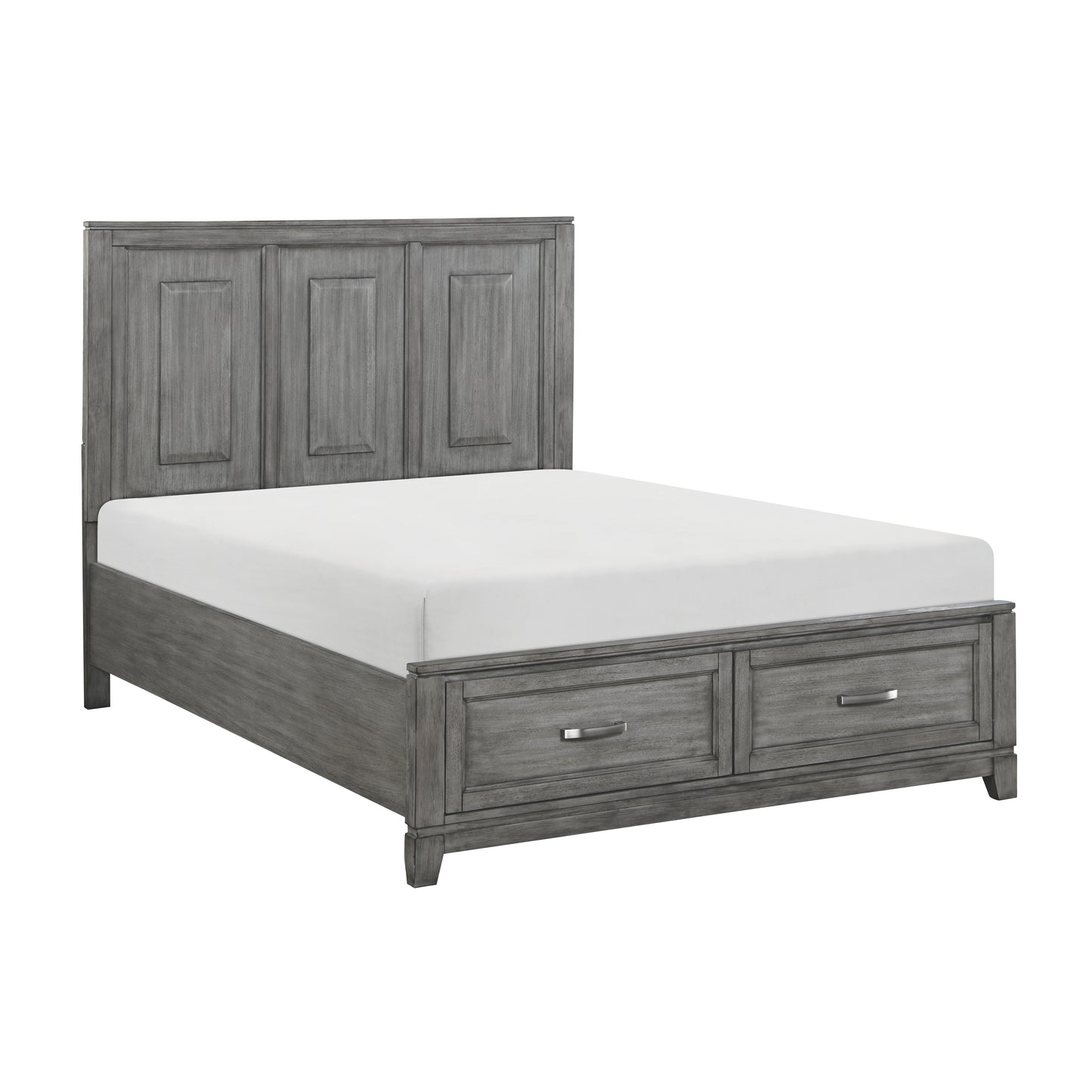 Homelegance Queen Bed Garretson Gray Finish with Storage Footboard 1450-1