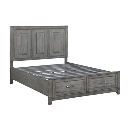 Homelegance Queen Bed Garretson Gray Finish with Storage Footboard 1450-1
