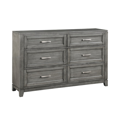 Homelegance Dresser in Garretson Gray Finish with Sleek Metal Hardware 1450-5