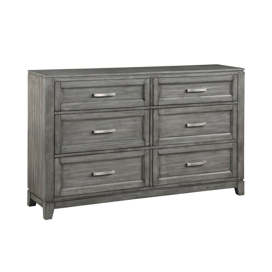 Homelegance Dresser in Garretson Gray Finish with Sleek Metal Hardware 1450-5