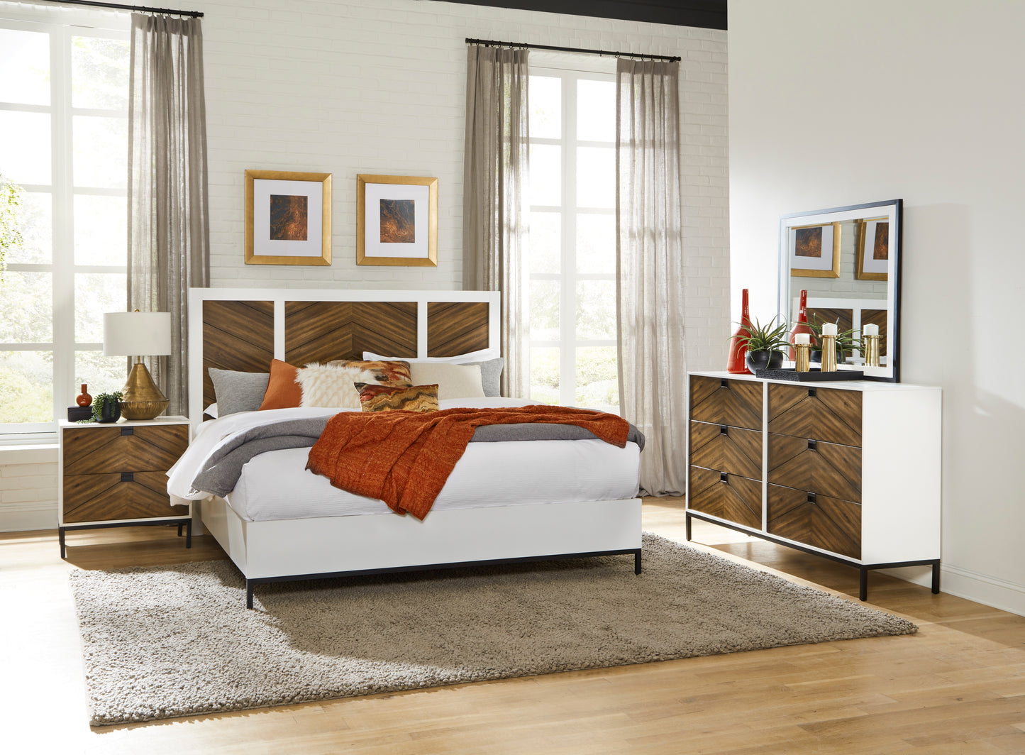 Homelegance Chest Oslo Walnut Finish with Modern Mid-Century Charm 1456-9