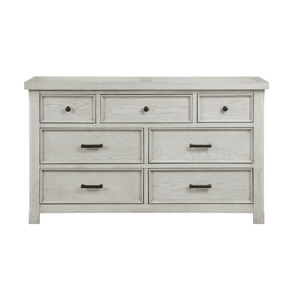 Homelegance Dresser Light Gray Providence Oak Veneer with Antique Black Knobs 1458-5