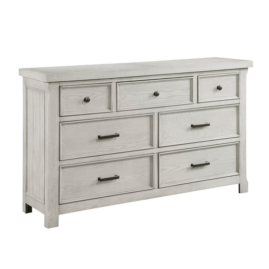 Homelegance Dresser Light Gray Providence Oak Veneer with Antique Black Knobs 1458-5