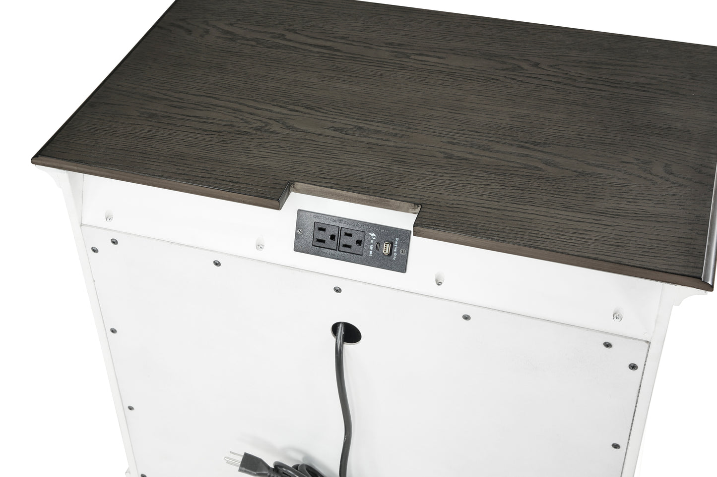 Homelegance Nightstand Chesterton Dark Brown Antique White Finish 1463-4
