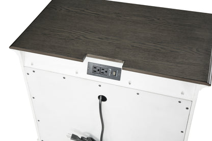 Homelegance Nightstand Chesterton Dark Brown Antique White Finish 1463-4