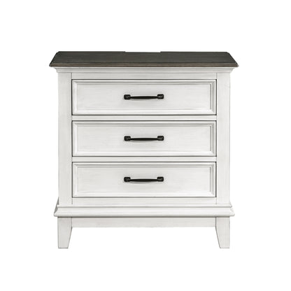 Homelegance Nightstand Chesterton Dark Brown Antique White Finish 1463-4