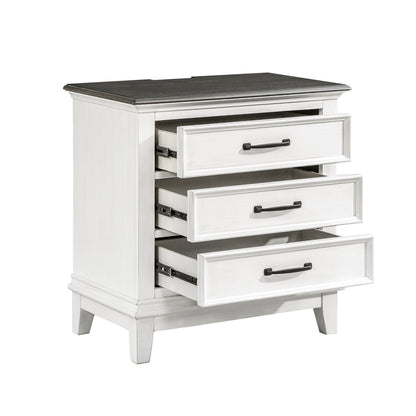 Homelegance Nightstand Chesterton Dark Brown Antique White Finish 1463-4