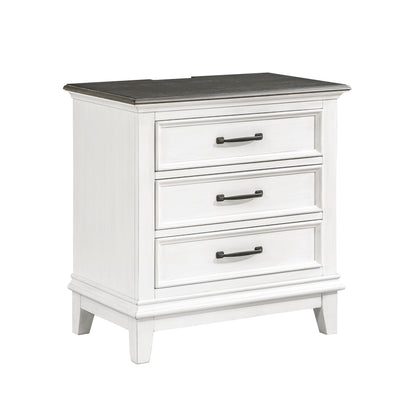 Homelegance Nightstand Chesterton Dark Brown Antique White Finish 1463-4