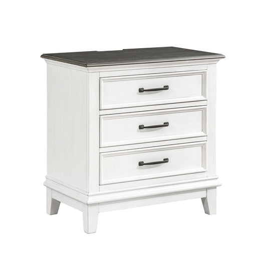 Homelegance Nightstand Chesterton Dark Brown Antique White Finish 1463-4