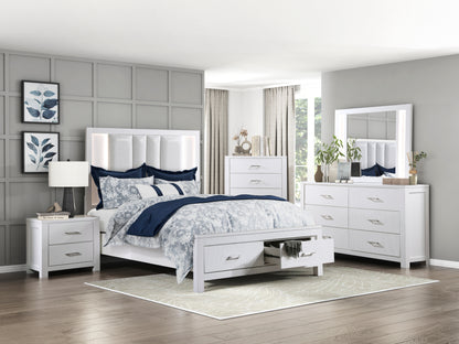 Homelegance Prism Nightstand White Finish with Dovetail Drawers 1486-4