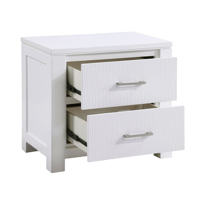Homelegance Prism Nightstand White Finish with Dovetail Drawers 1486-4