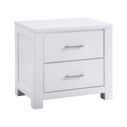 Homelegance Prism Nightstand White Finish with Dovetail Drawers 1486-4