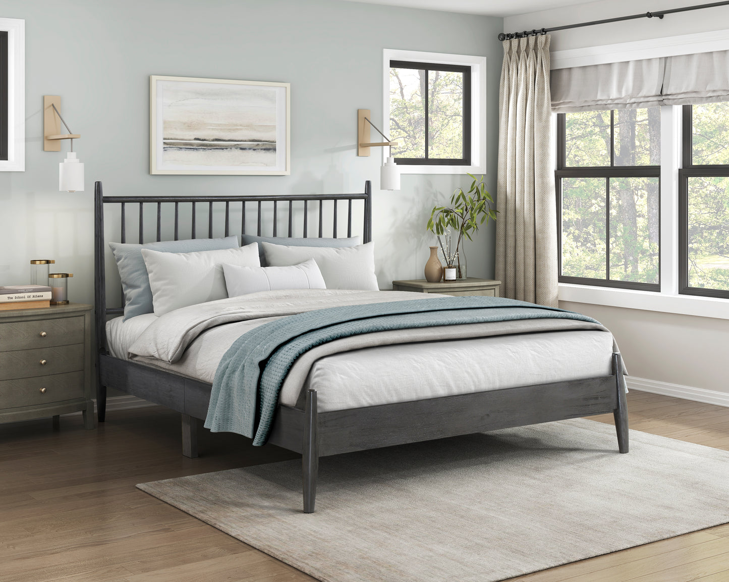Homelegance Queen Bed Brickell Gray Finish 1490GY-1