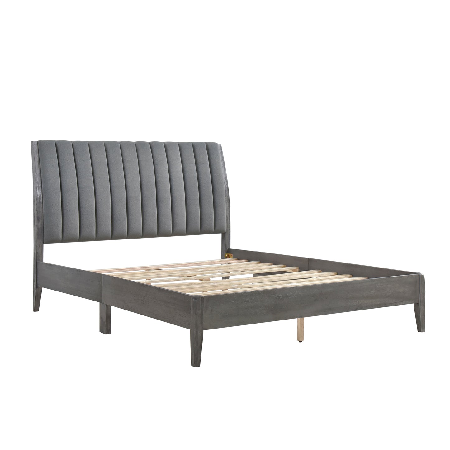 Homelegance Queen Bed Dade Gray Velvet Elegant Design 1492GY-1