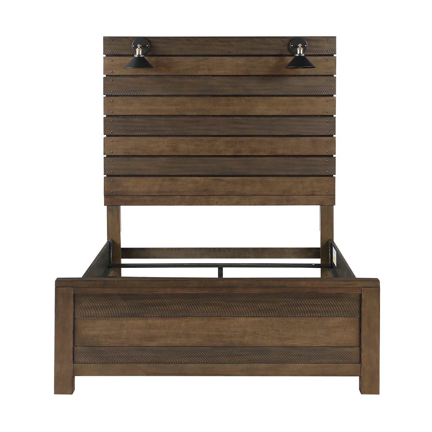 Homelegance Queen Bed Antique Brown Conway Finish with LED Lights 1497-1
