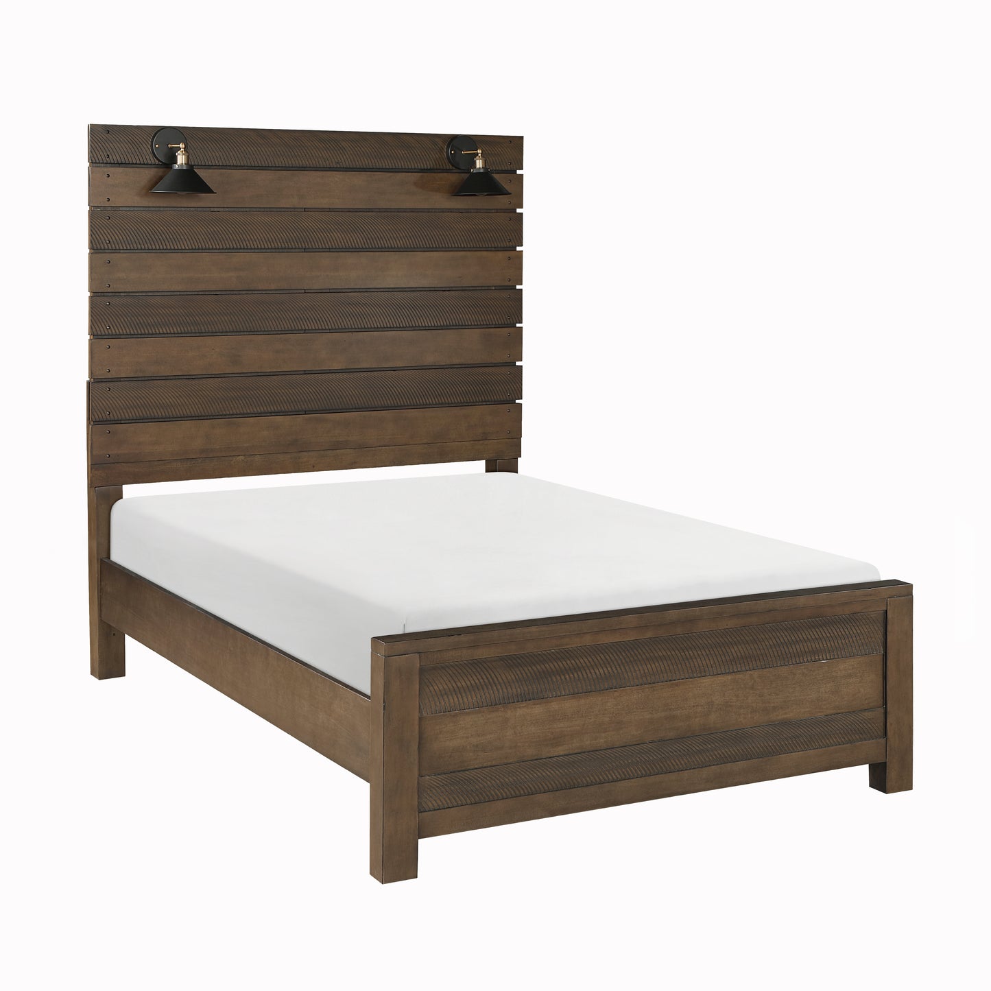 Homelegance Queen Bed Antique Brown Conway Finish with LED Lights 1497-1