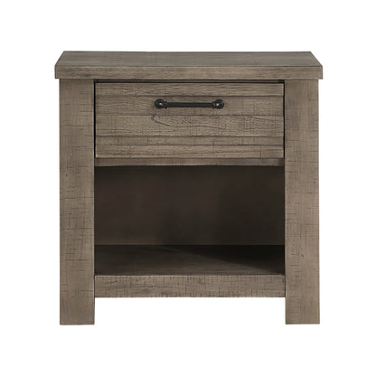Homelegance Nightstand Longview Gray Finish with Drawer and Cubby 1498GY-4