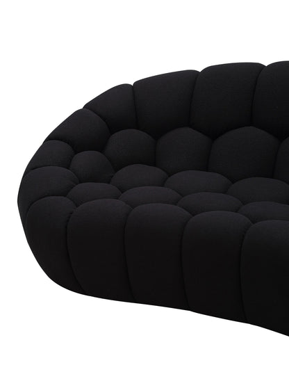 Divani Casa Yolonda Modern Curved Black Fabric Sofa