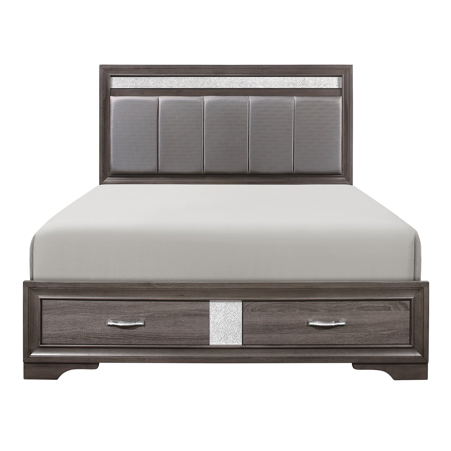 Homelegance Queen Bed Luster Gray Finish with Storage Drawers 1505-1