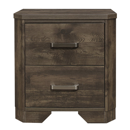 Homelegance Jocelyn Nightstand Rustic Brown Finish with Nickel Accents 1509-4