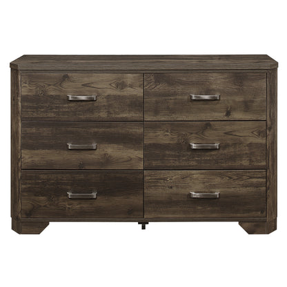 Homelegance Dresser Jocelyn Rustic Brown Finish with Nickel Accents 1509-5