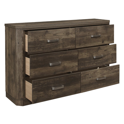 Homelegance Dresser Jocelyn Rustic Brown Finish with Nickel Accents 1509-5