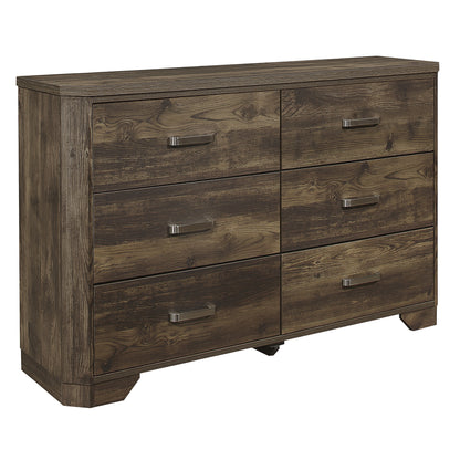 Homelegance Dresser Jocelyn Rustic Brown Finish with Nickel Accents 1509-5