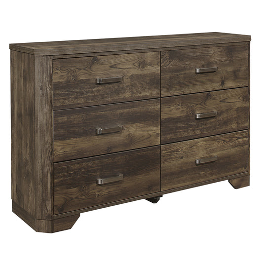 Homelegance Dresser Jocelyn Rustic Brown Finish with Nickel Accents 1509-5