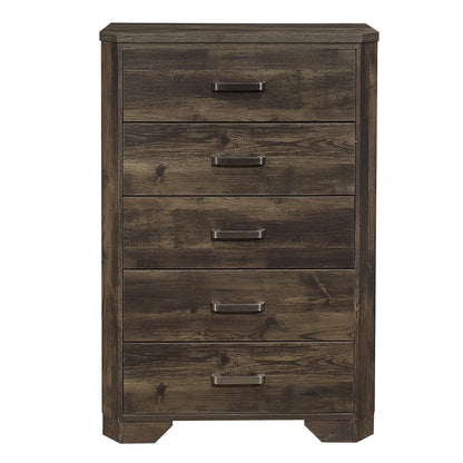 Homelegance Jocelyn Chest Rustic Brown Finish with Nickel Pulls 1509-9