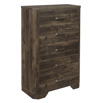 Homelegance Jocelyn Chest Rustic Brown Finish with Nickel Pulls 1509-9