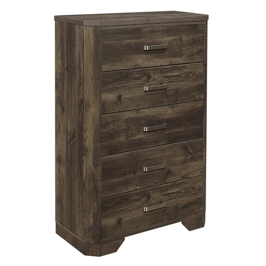 Homelegance Jocelyn Chest Rustic Brown Finish with Nickel Pulls 1509-9