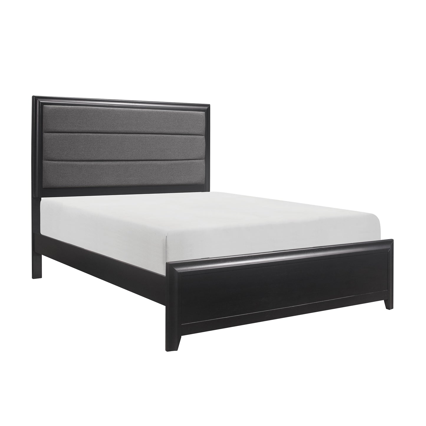 Homelegance Queen Bed Cordelia Gray Linen Espresso Finish 1517-1
