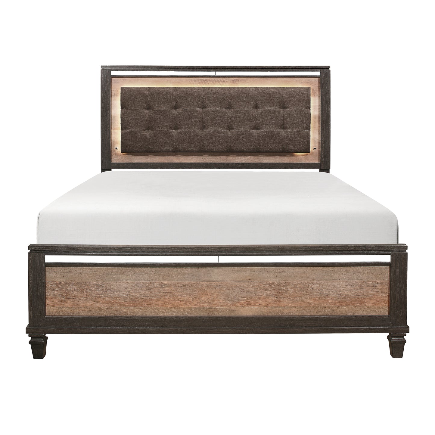 Homelegance Queen Bed Danridge Brown Espresso LED Headboard 1518-1